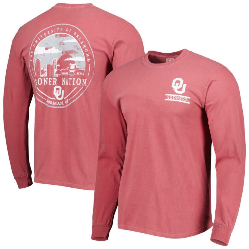 NCAA Oklahoma Sooners Circle Campus Scene Long Sleeve T-Shirt