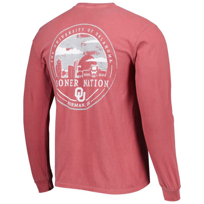 NCAA Oklahoma Sooners Circle Campus Scene Long Sleeve T-Shirt