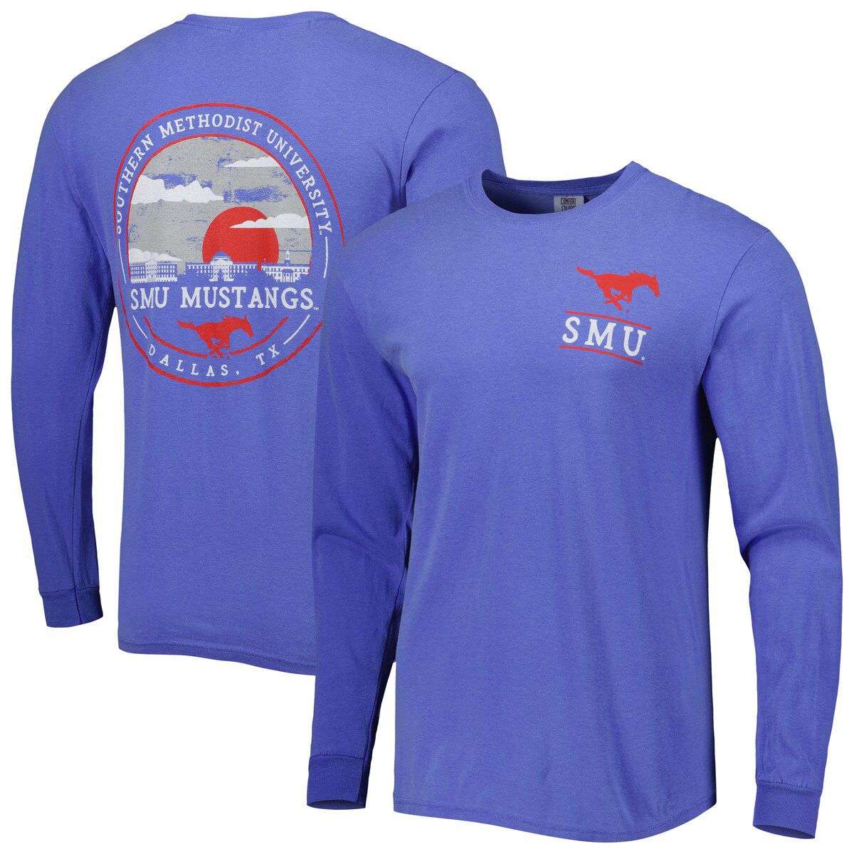 NCAA SMU Mustangs Circle Campus Scene Long Sleeve T-Shirt