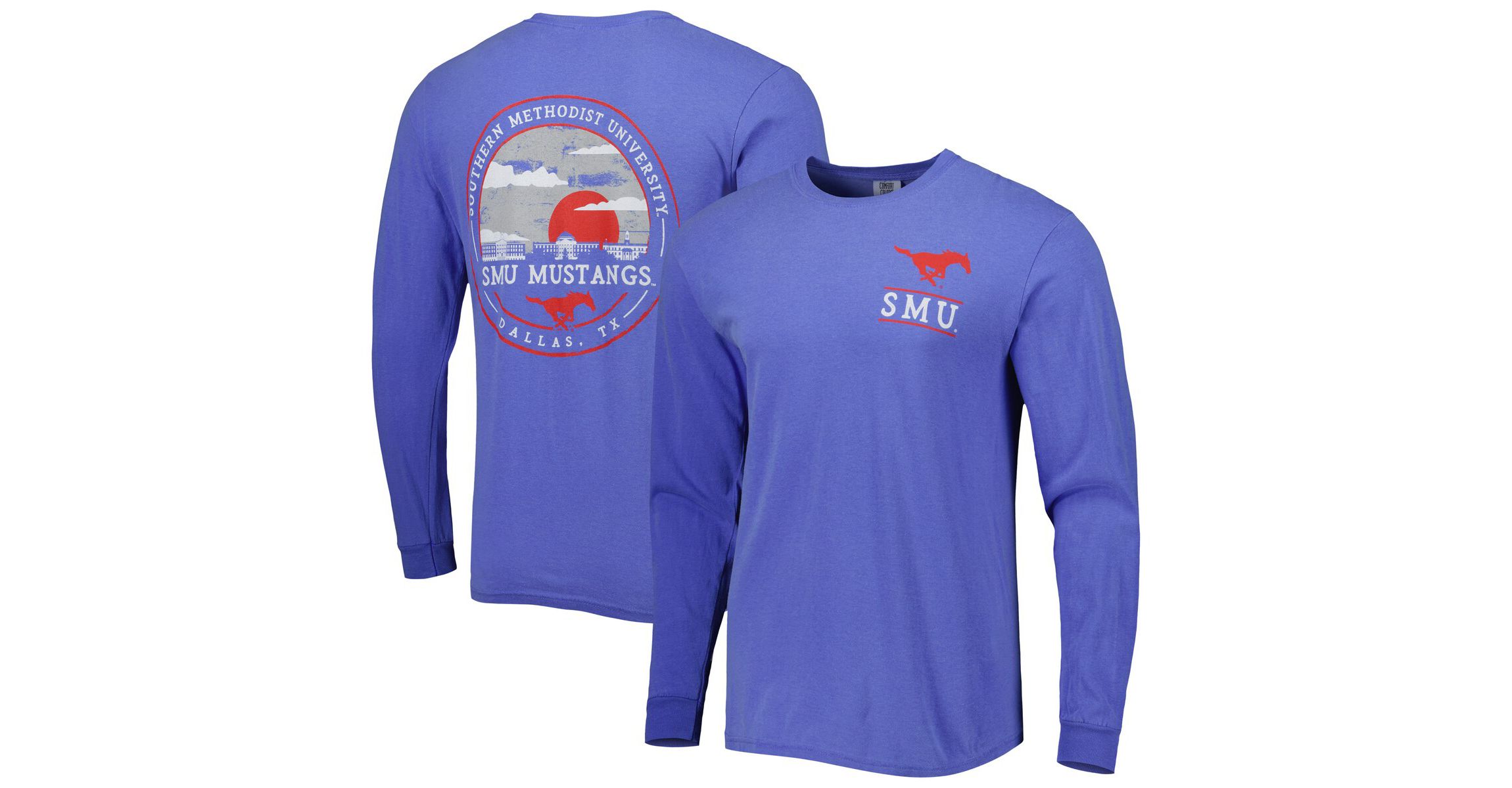NCAA SMU Mustangs Circle Campus Scene Long Sleeve T-Shirt