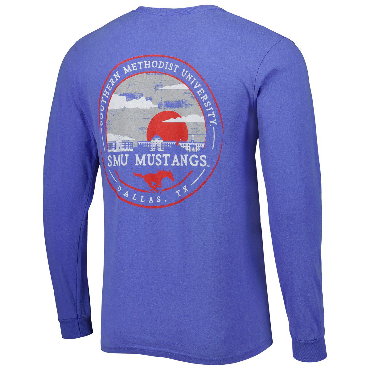 NCAA SMU Mustangs Circle Campus Scene Long Sleeve T-Shirt