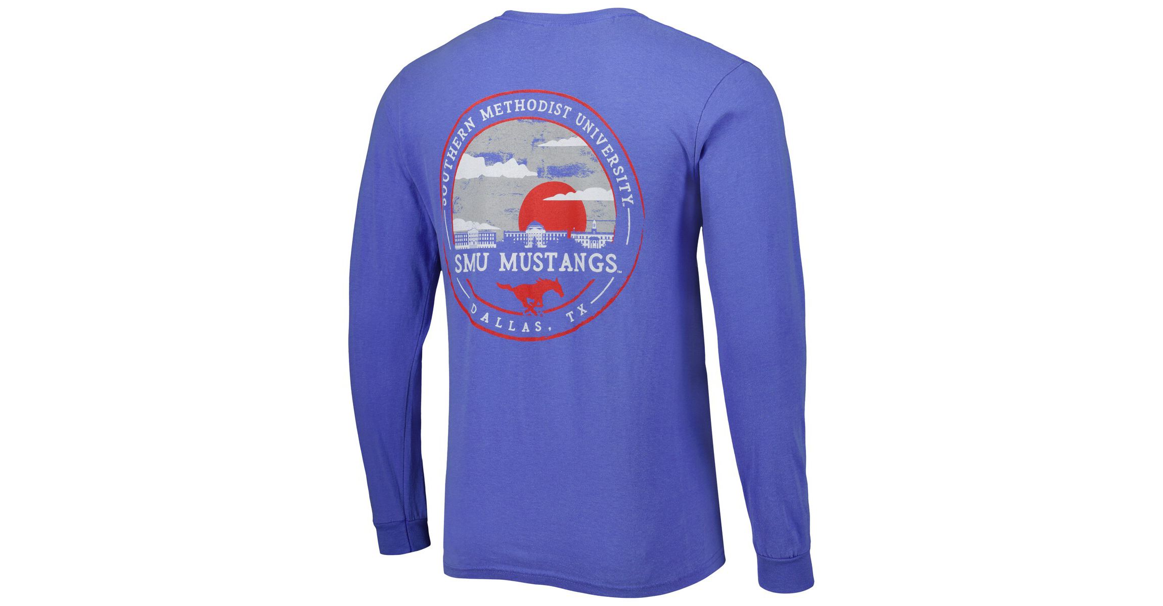NCAA SMU Mustangs Circle Campus Scene Long Sleeve T-Shirt