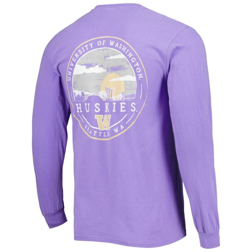NCAA Washington Huskies Circle Campus Scene Long Sleeve T-Shirt