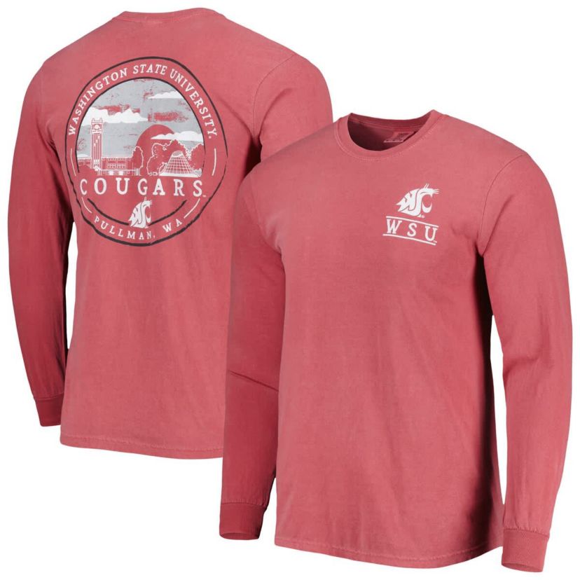 NCAA Washington State Cougars Circle Campus Scene Long Sleeve T-Shirt