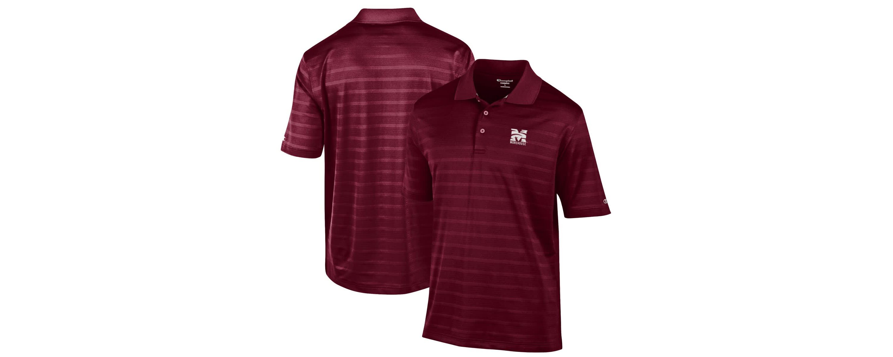 Morehouse Maroon Tigers NCAA Morehouse Tigers Relaxed Fit Textured Solid Polo