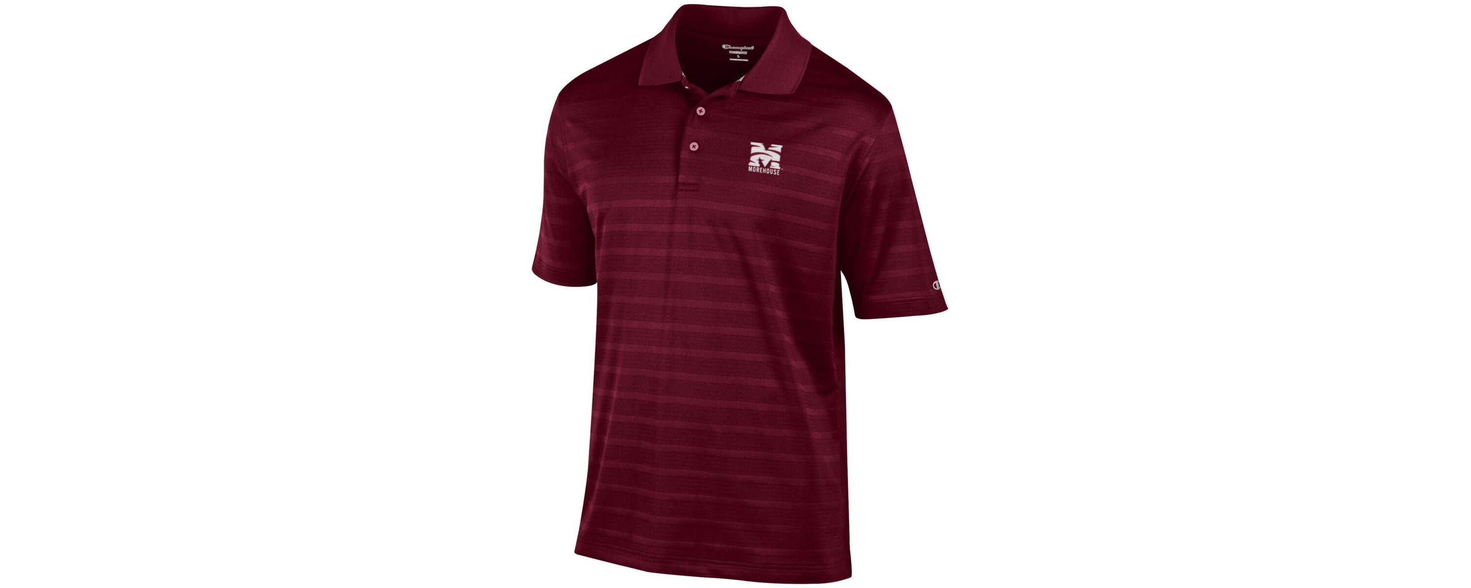 Morehouse Maroon Tigers NCAA Morehouse Tigers Relaxed Fit Textured Solid Polo