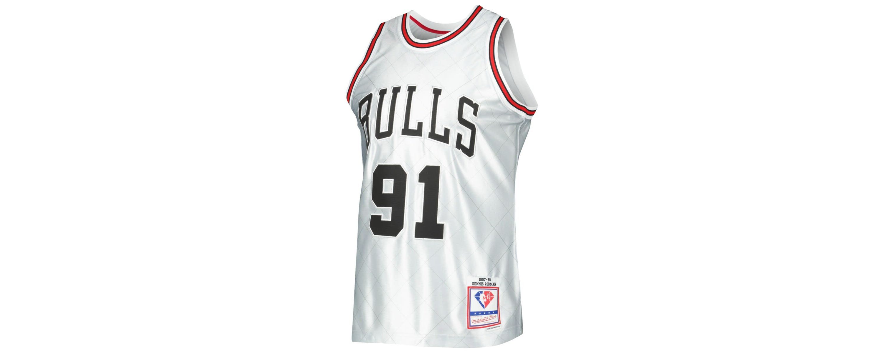NBA Dennis Rodman Chicago Bulls 1997/98 Hardwood Classics 75th Anniversary Swingman Jersey