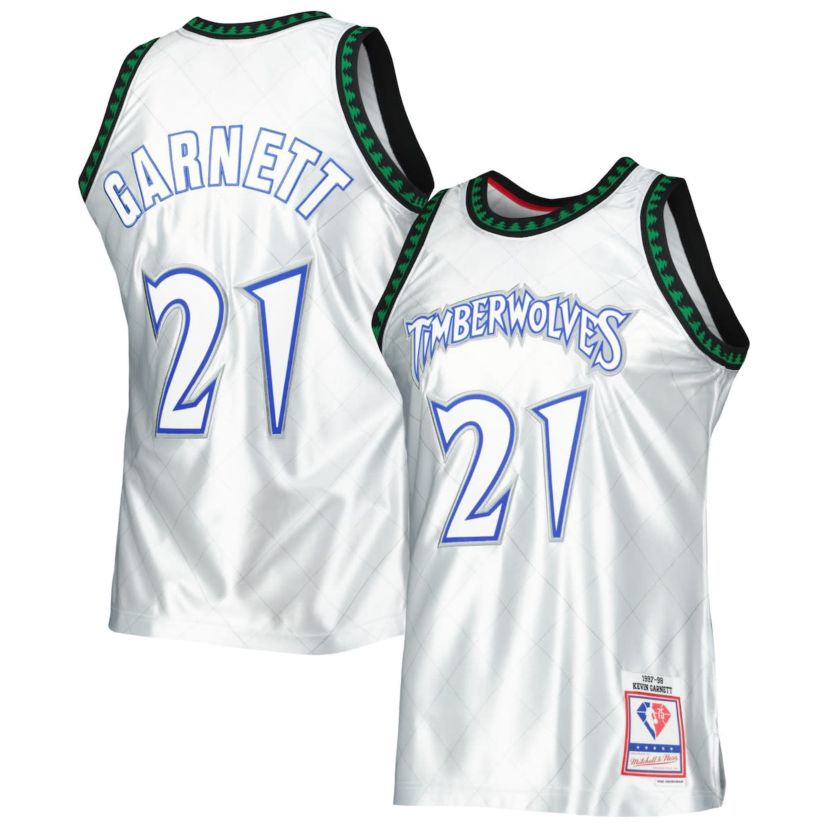 NBA Kevin Garnett Minnesota Timberwolves 1997/98 Hardwood Classics 75th Anniversary Swingman Jersey