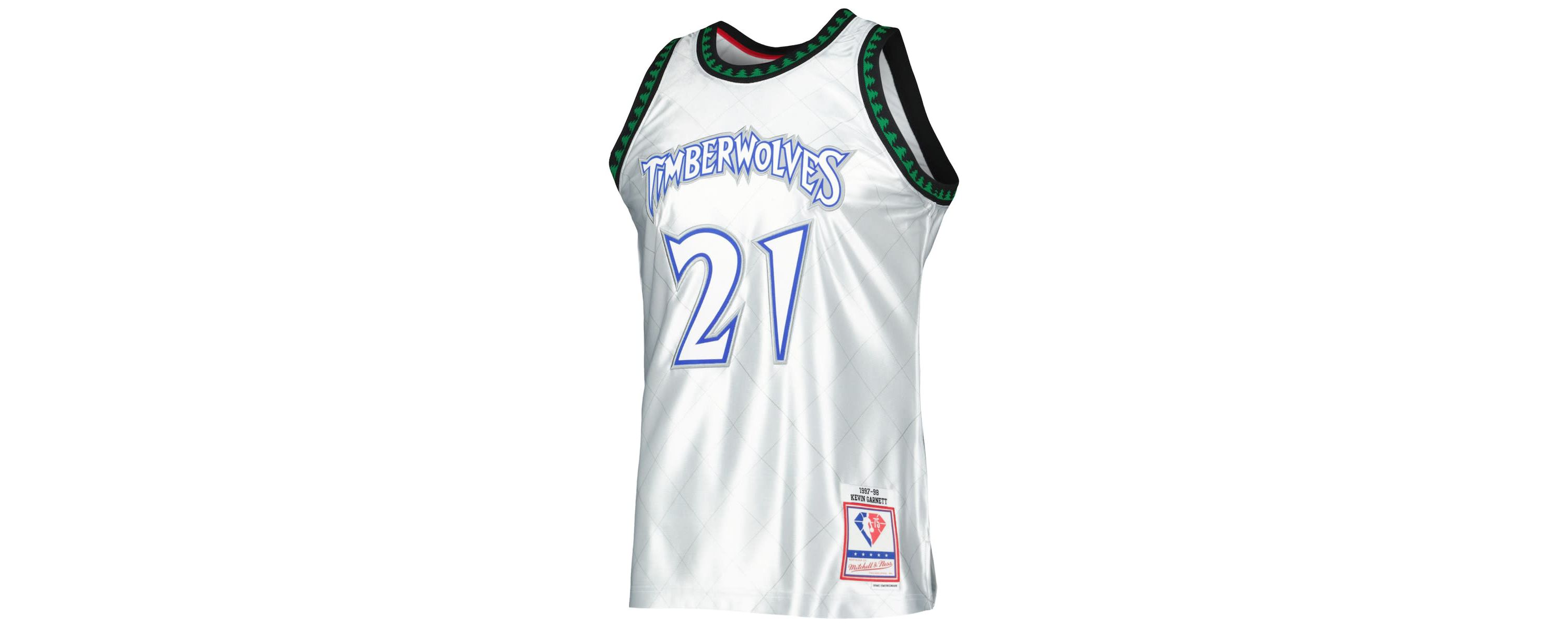 NBA Kevin Garnett Minnesota Timberwolves 1997/98 Hardwood Classics 75th Anniversary Swingman Jersey