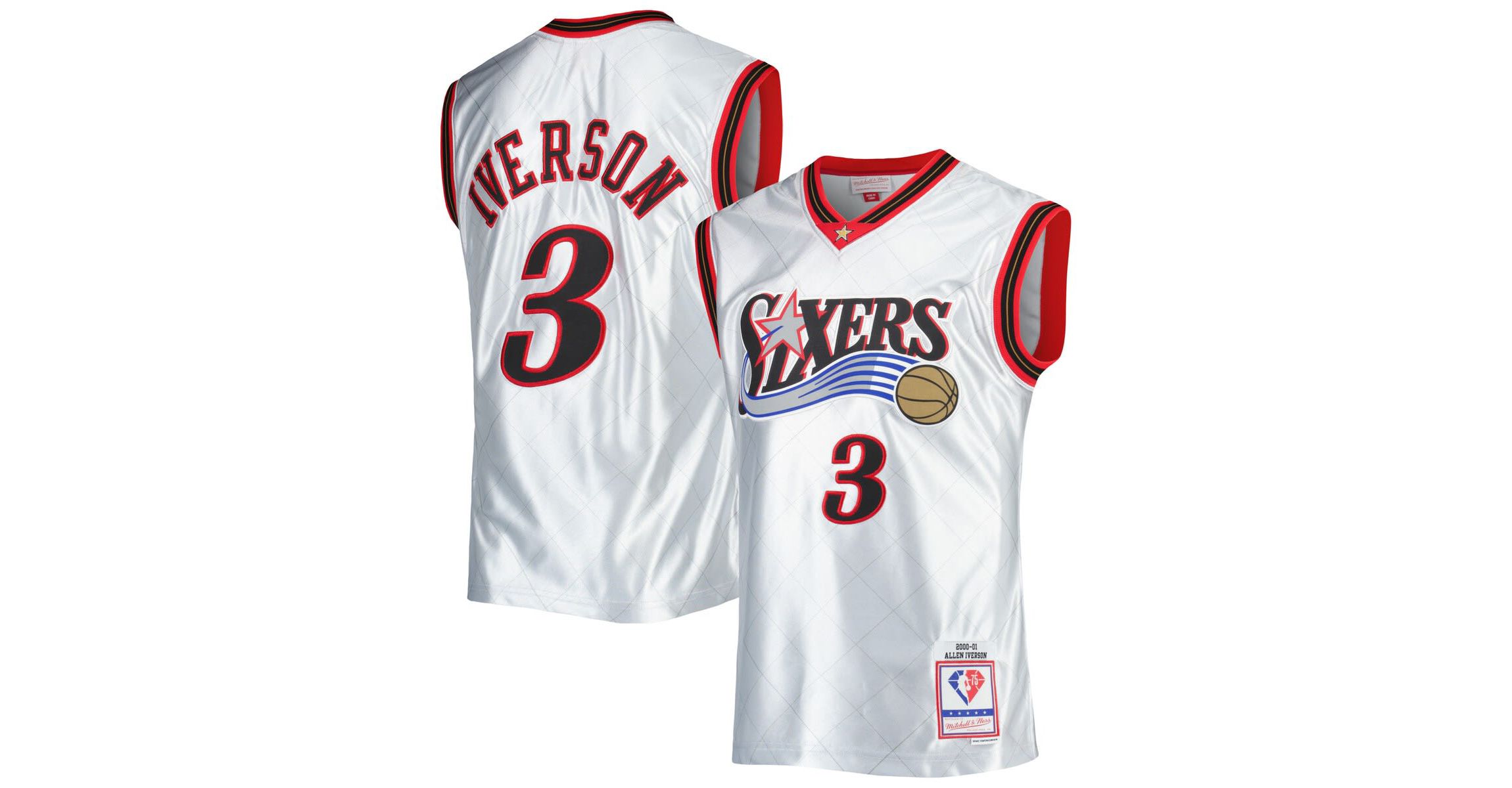 NBA Allen Iverson Philadelphia 76ers 2000/01 Hardwood Classics 75th Anniversary Swingman Jersey