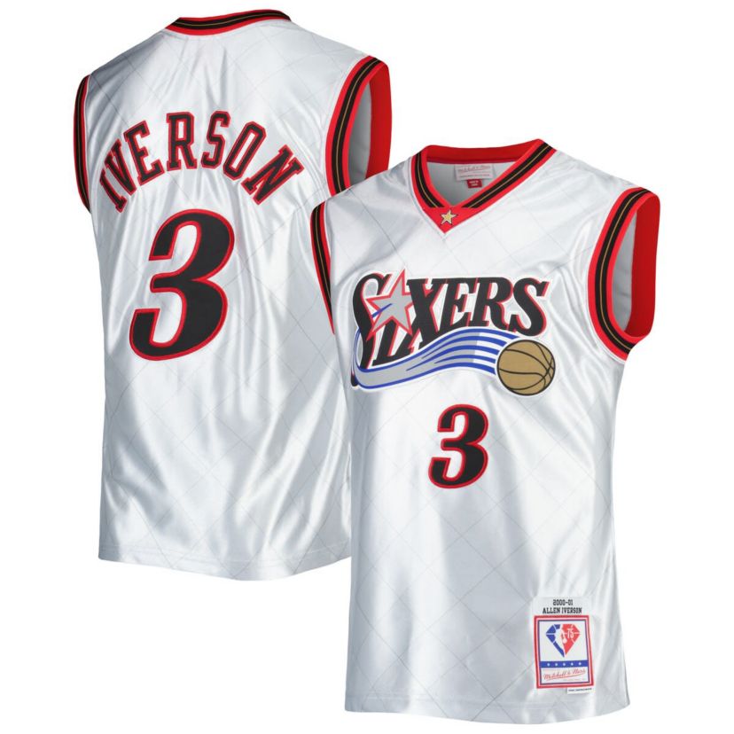 NBA Allen Iverson Philadelphia 76ers 2000/01 Hardwood Classics 75th Anniversary Swingman Jersey