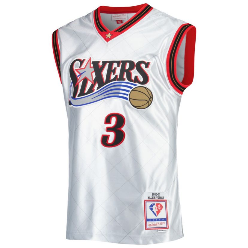 NBA Allen Iverson Philadelphia 76ers 2000/01 Hardwood Classics 75th Anniversary Swingman Jersey