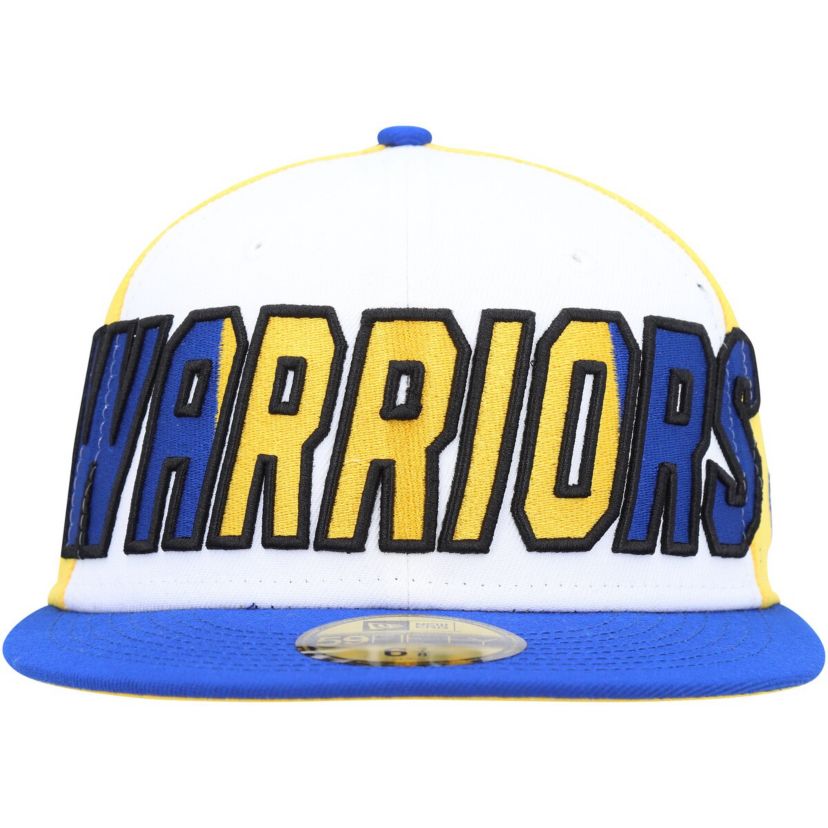 NBA White/Royal Golden State Warriors Back Half 9FIFTY Fitted Hat