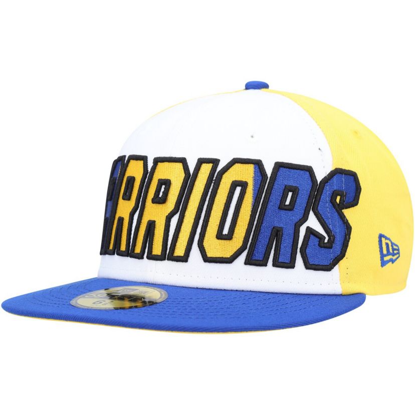 NBA White/Royal Golden State Warriors Back Half 9FIFTY Fitted Hat