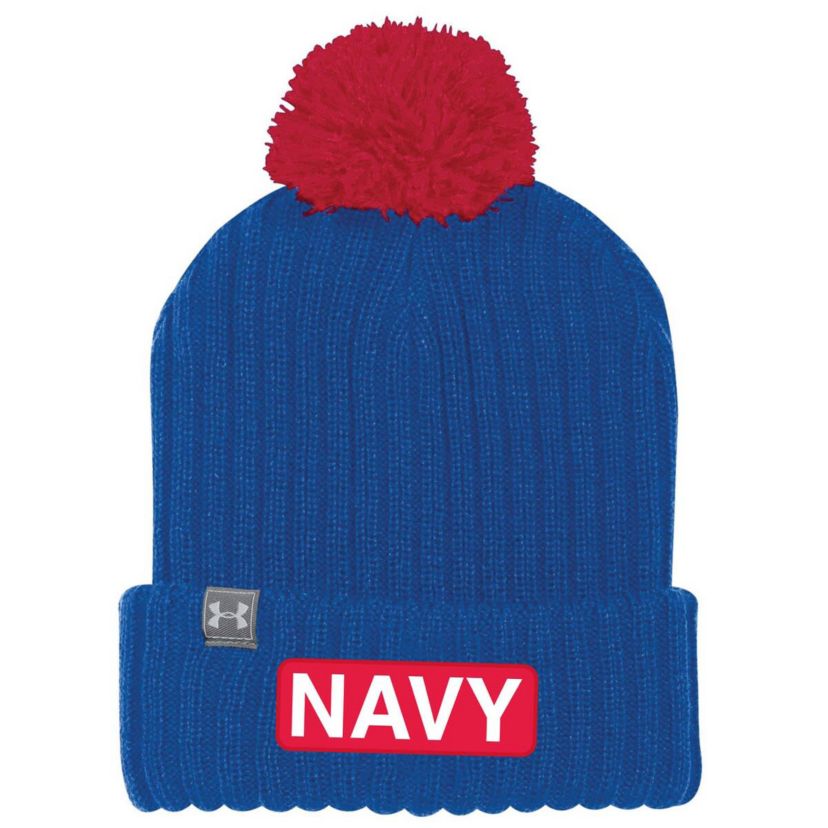 Navy Midshipmen NCAA Under Armour Midshipmen 2022 Special Games NASA Cuffed Knit Hat with Pom