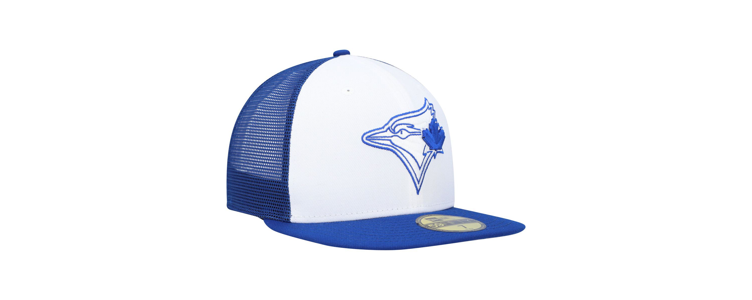 Toronto Blue Jays MLB White/Royal Toronto Jays 2023 On-Field Batting Practice 59FIFTY Fitted Hat