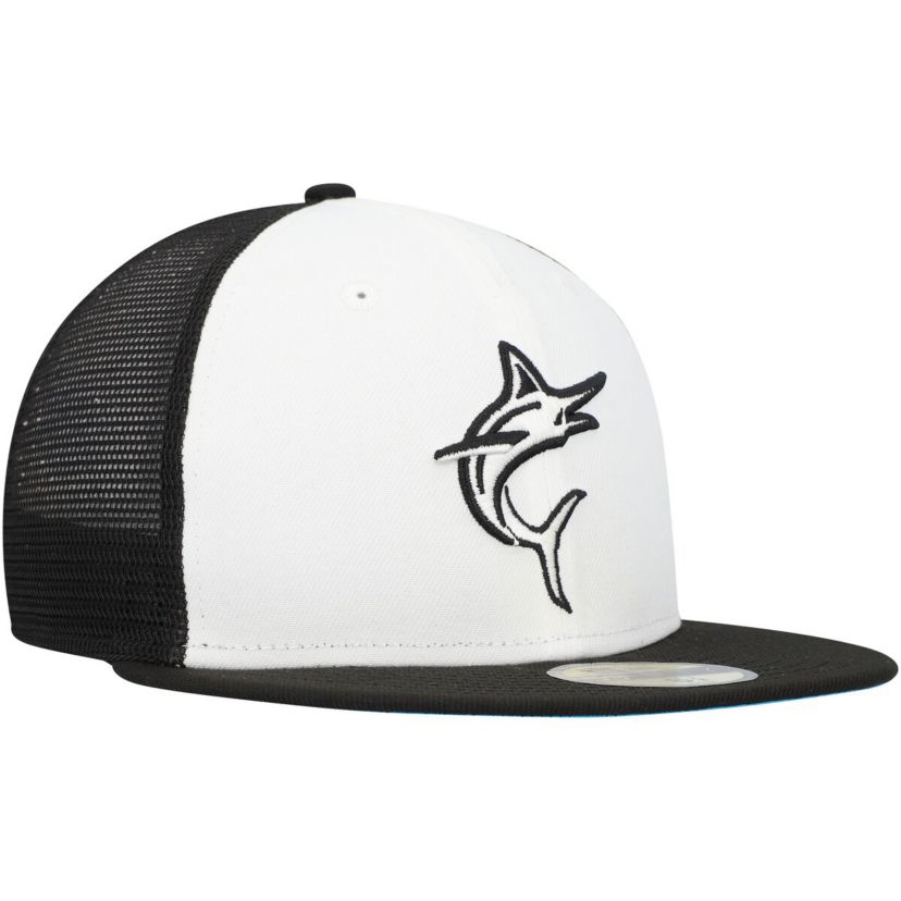 MLB White/Black Miami Marlins 2023 On-Field Batting Practice 59FIFTY Fitted Hat