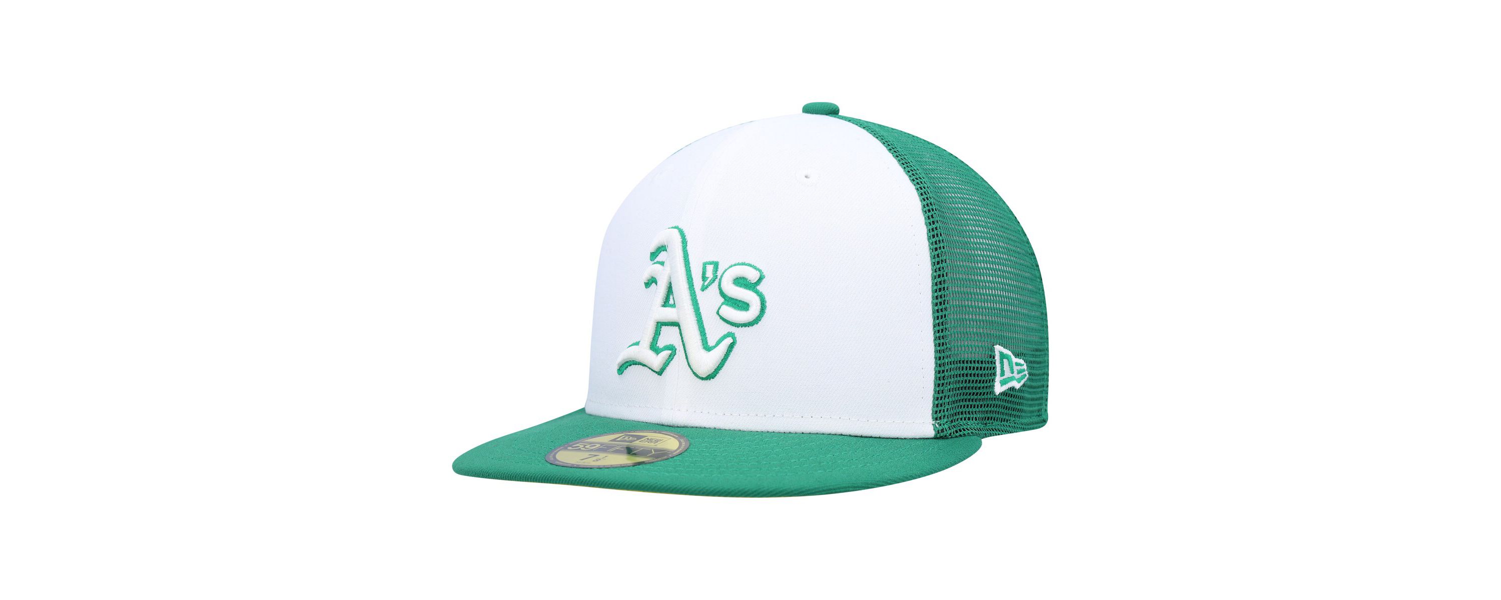 Oakland Athletics MLB White/Green Athletics 2023 On-Field Batting Practice 59FIFTY Fitted Hat