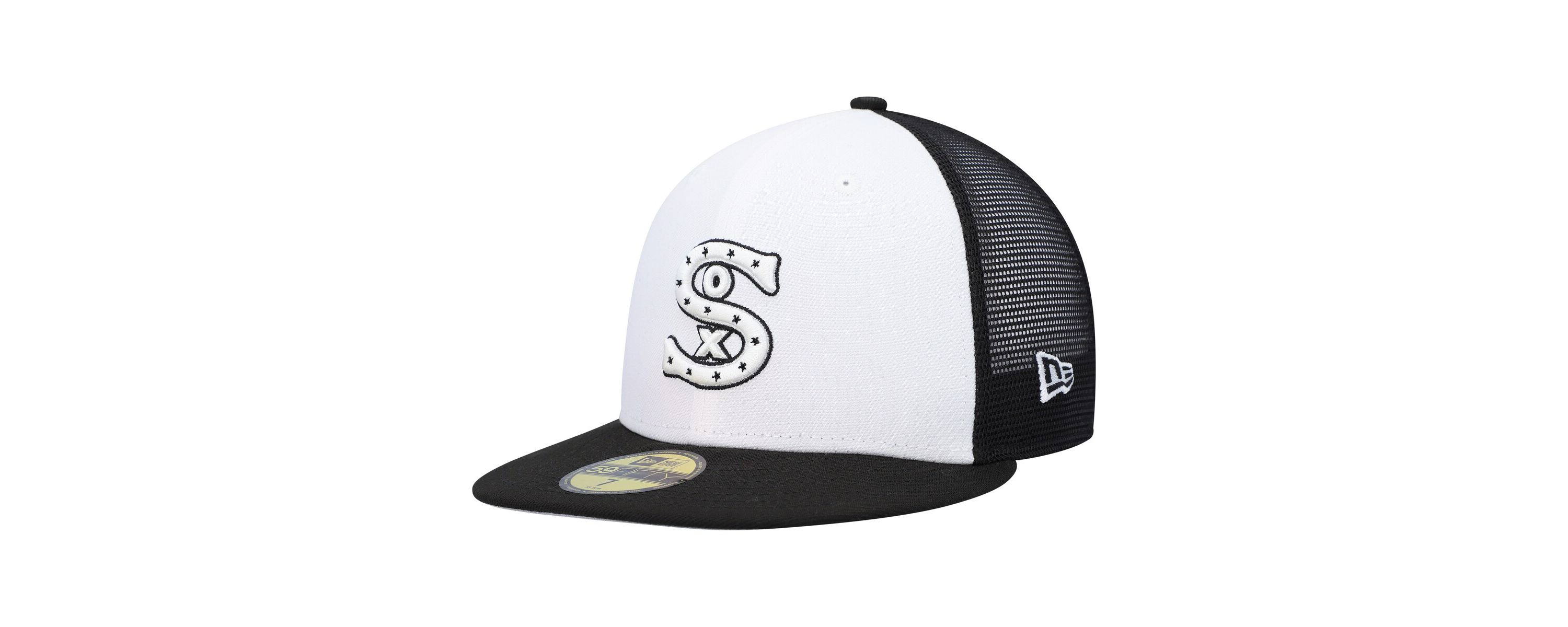 Chicago White Sox MLB White/Black Chicago Sox 2023 On-Field Batting Practice 59FIFTY Fitted Hat