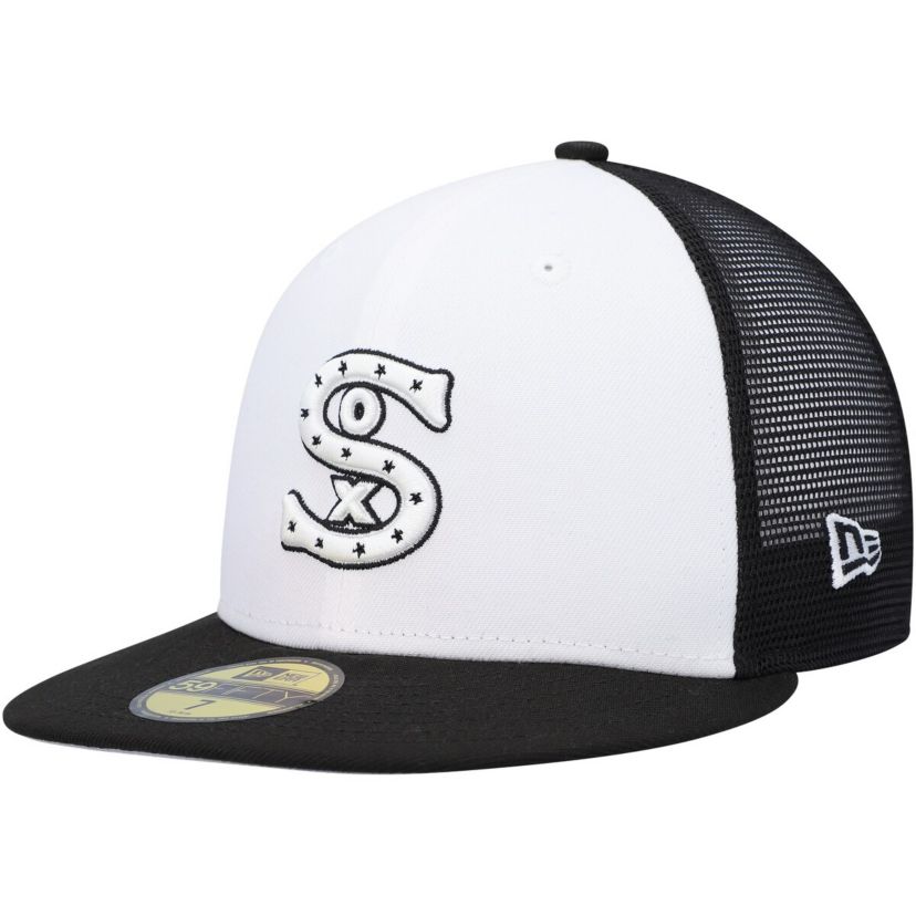 Chicago White Sox MLB White/Black Chicago Sox 2023 On-Field Batting Practice 59FIFTY Fitted Hat