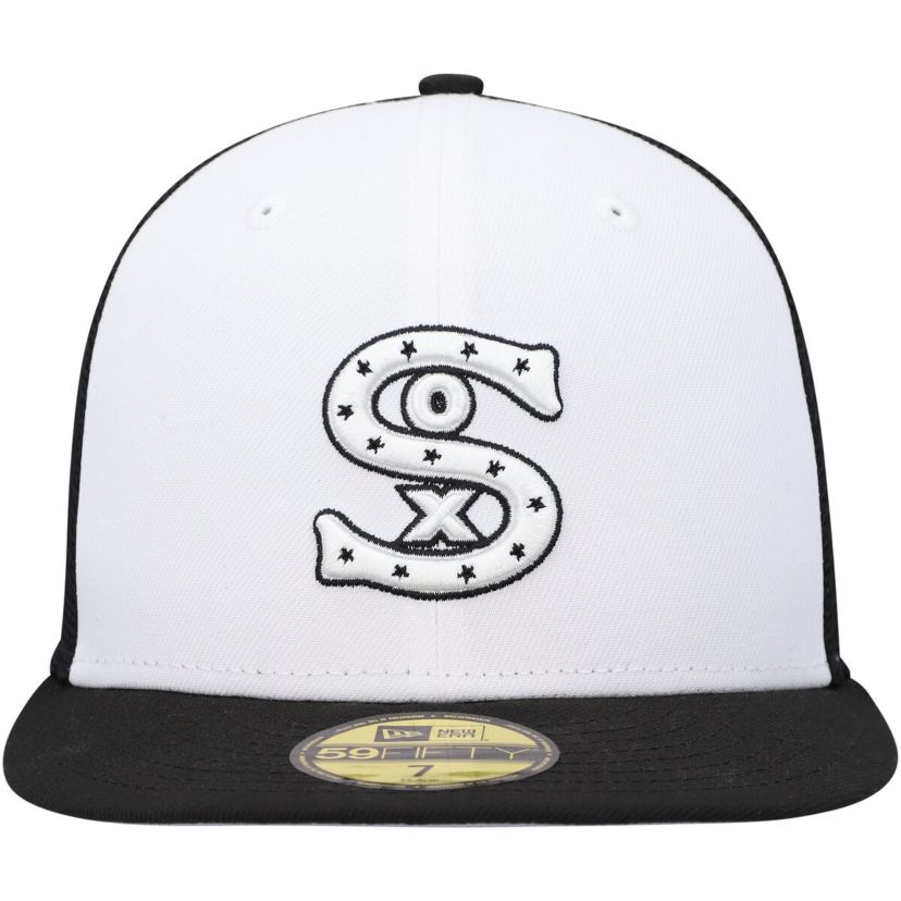 Chicago White Sox MLB White/Black Chicago Sox 2023 On-Field Batting Practice 59FIFTY Fitted Hat