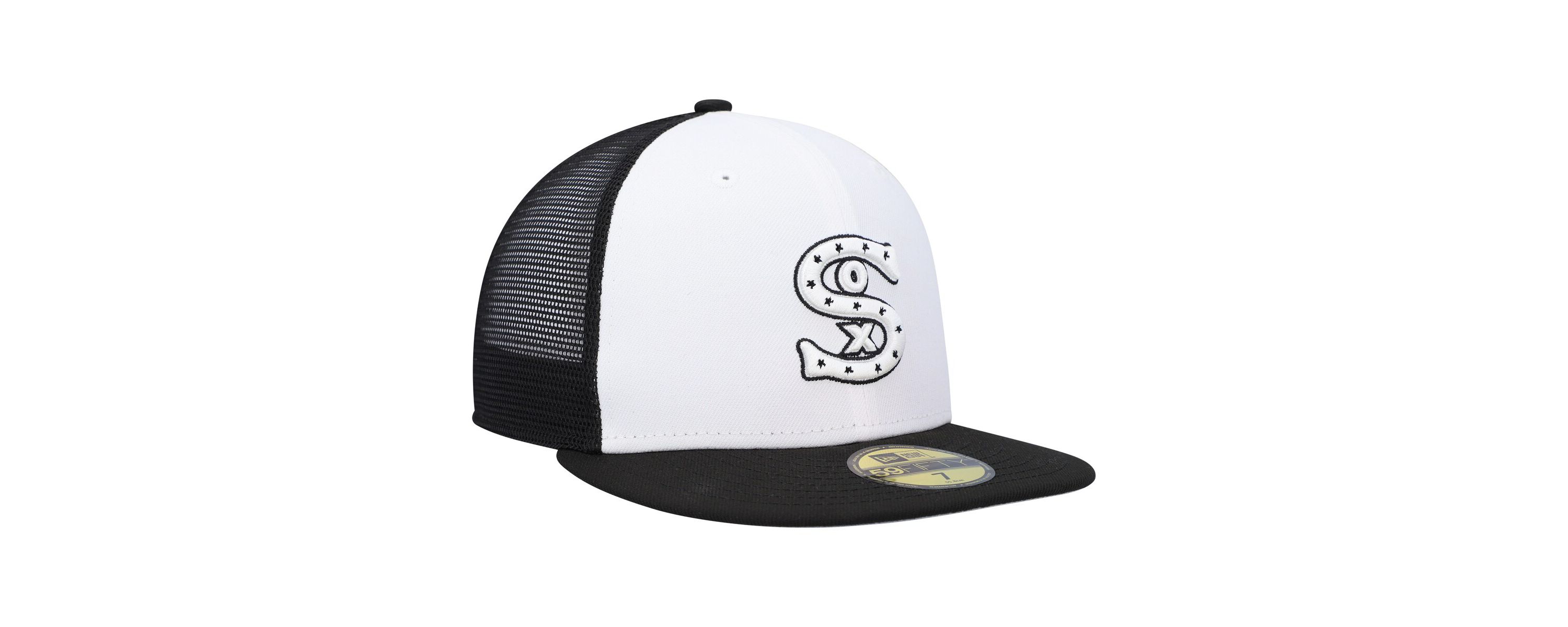 Chicago White Sox MLB White/Black Chicago Sox 2023 On-Field Batting Practice 59FIFTY Fitted Hat