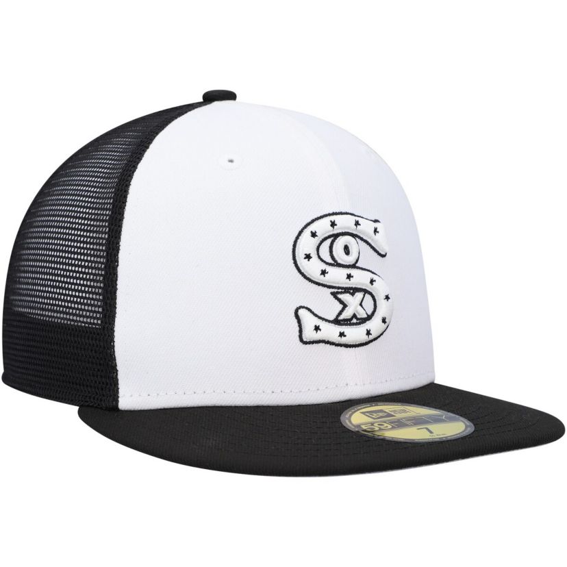 Chicago White Sox MLB White/Black Chicago Sox 2023 On-Field Batting Practice 59FIFTY Fitted Hat