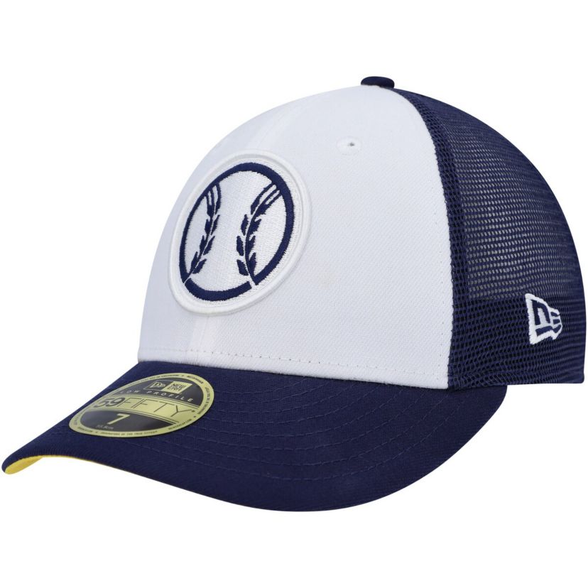 MLB White/Navy Milwaukee Brewers 2023 On-Field Batting Practice Low 59FIFTY Fitted Hat