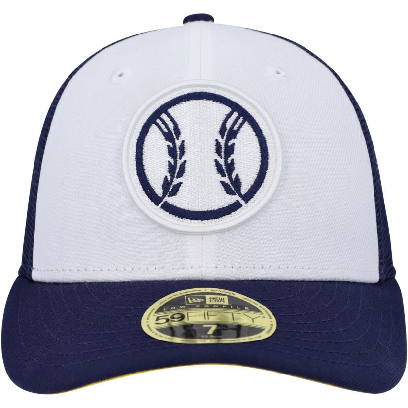 MLB White/Navy Milwaukee Brewers 2023 On-Field Batting Practice Low 59FIFTY Fitted Hat
