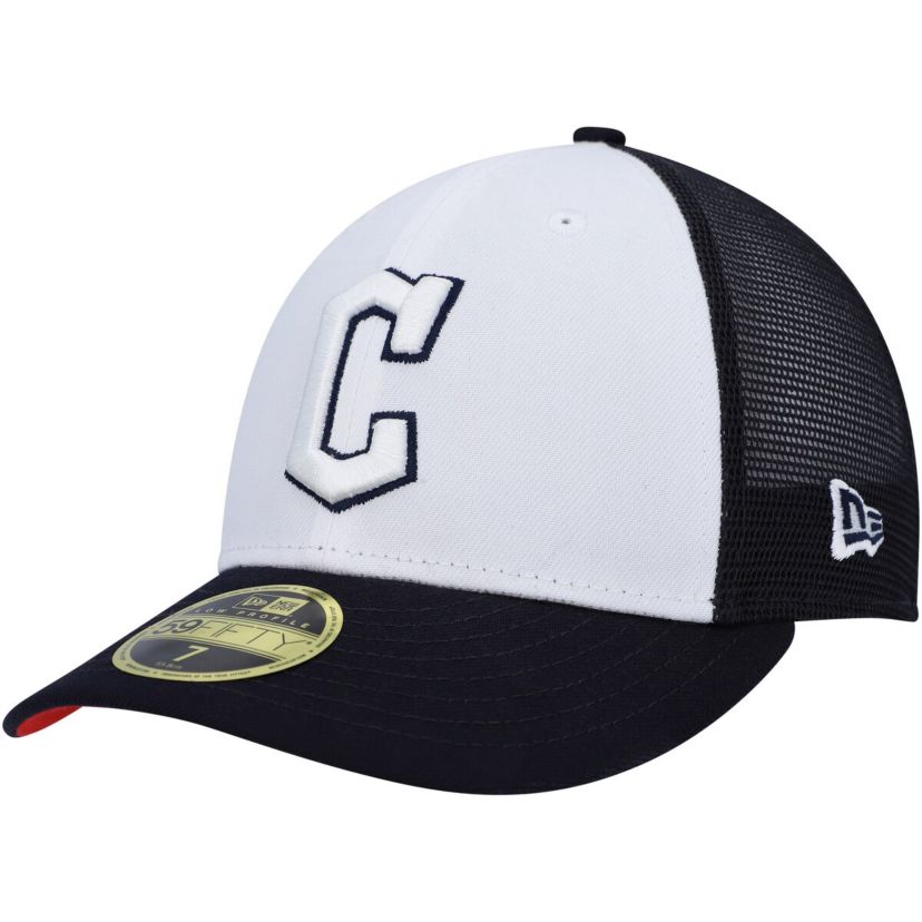 MLB White/Navy Cleveland Guardians 2023 On-Field Batting Practice Low 59FIFTY Fitted Hat