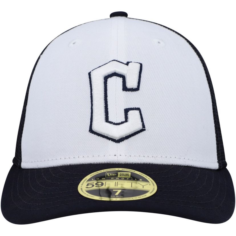 MLB White/Navy Cleveland Guardians 2023 On-Field Batting Practice Low 59FIFTY Fitted Hat