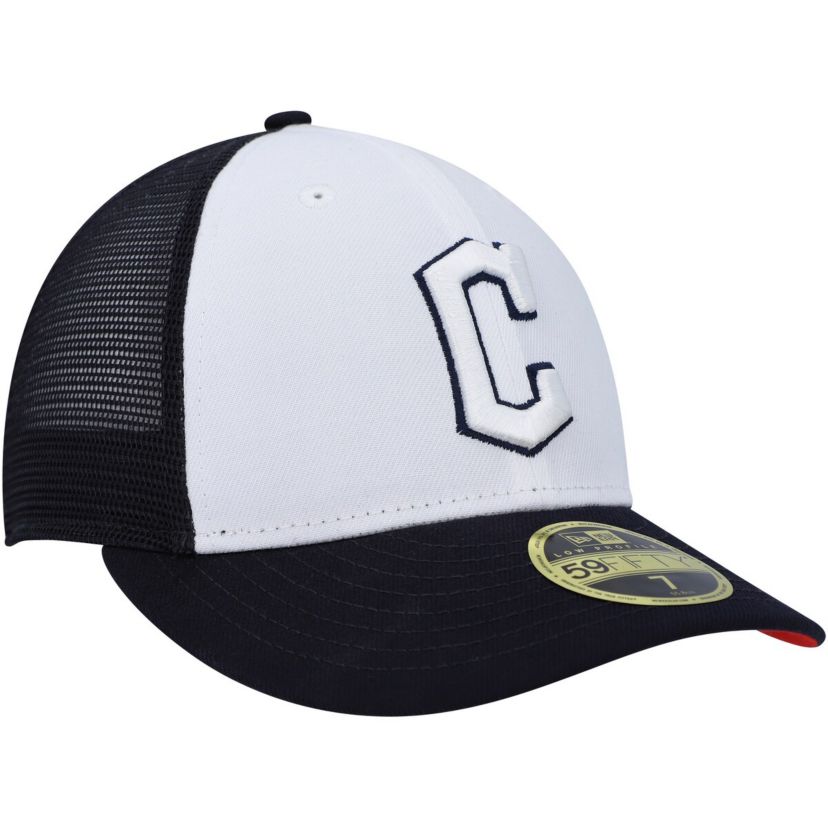 MLB White/Navy Cleveland Guardians 2023 On-Field Batting Practice Low 59FIFTY Fitted Hat