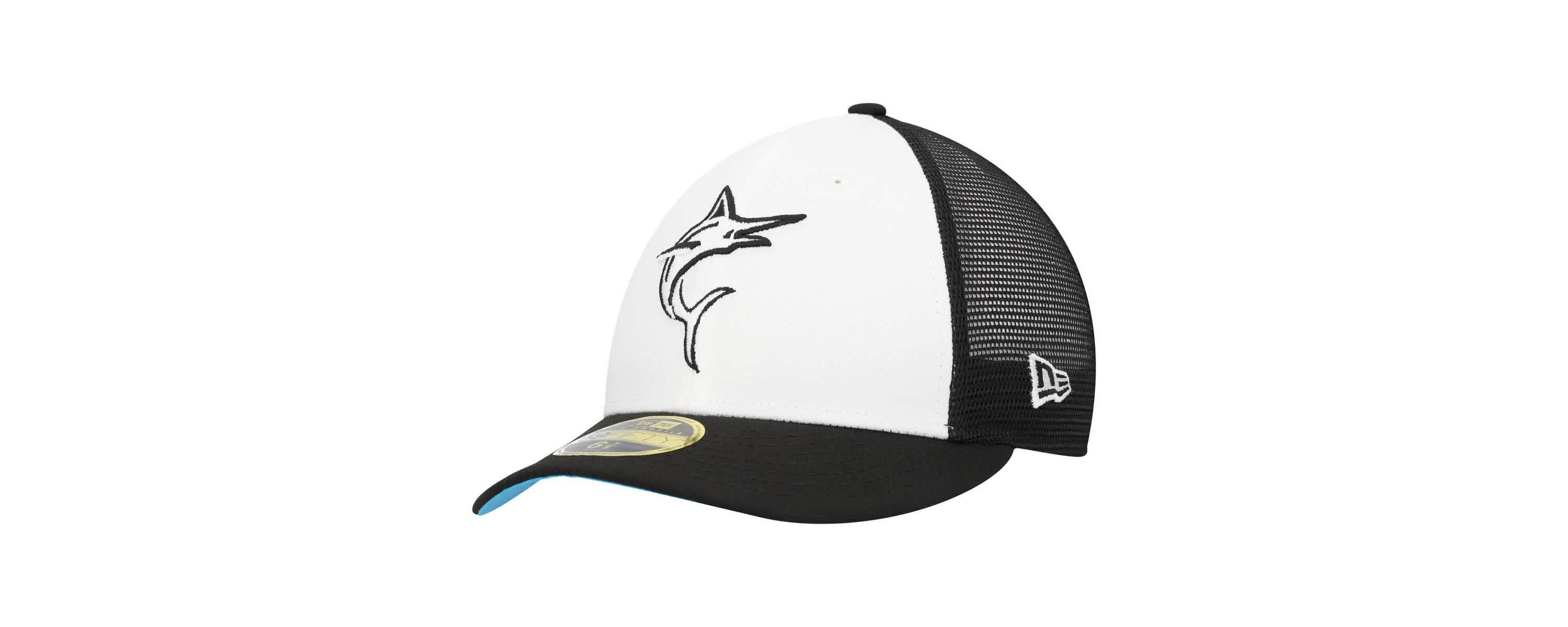 MLB Black/White Miami Marlins 2023 On-Field Batting Practice Low 59FIFTY Fitted Hat