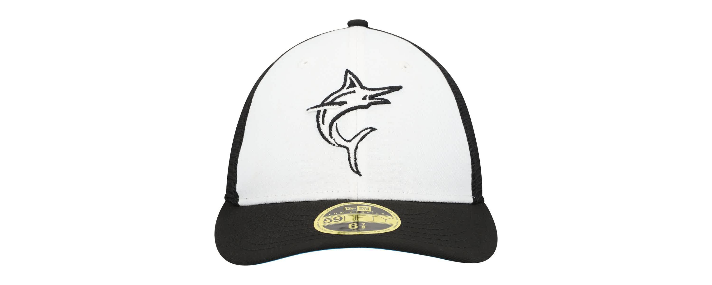 MLB Black/White Miami Marlins 2023 On-Field Batting Practice Low 59FIFTY Fitted Hat