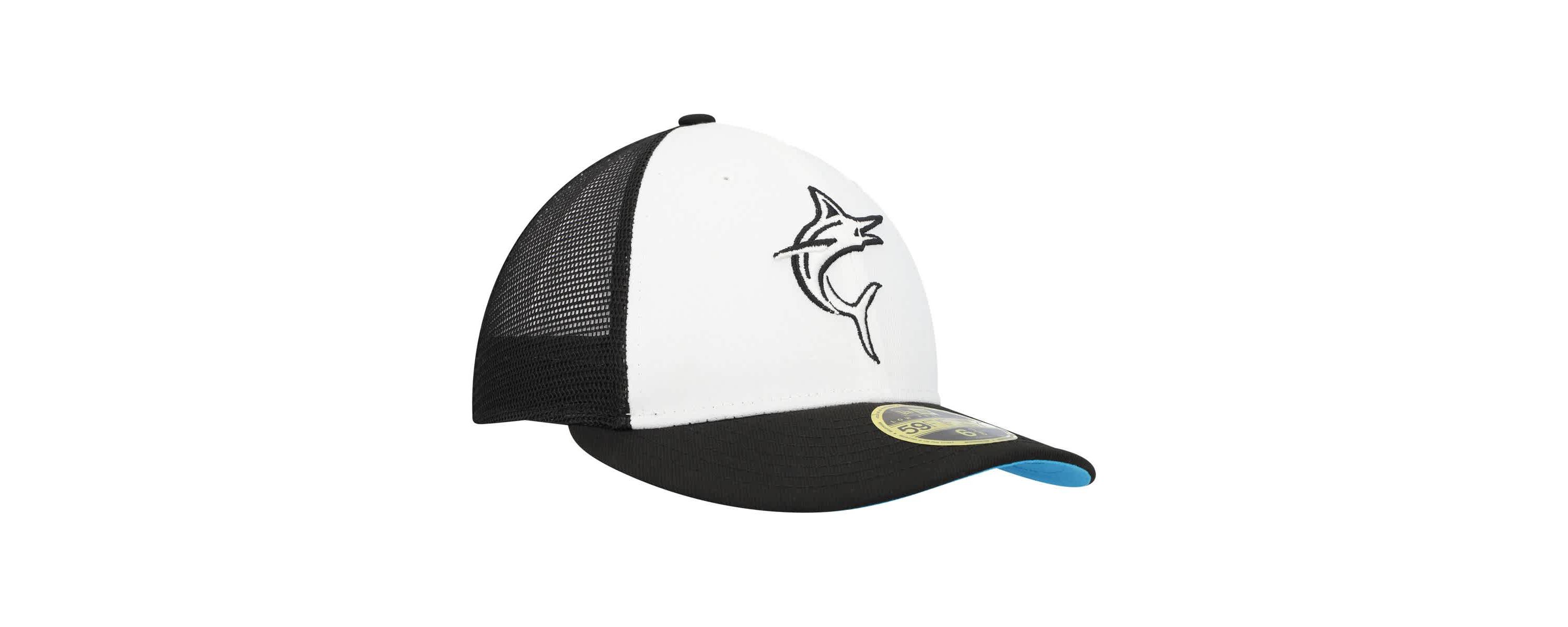 MLB Black/White Miami Marlins 2023 On-Field Batting Practice Low 59FIFTY Fitted Hat