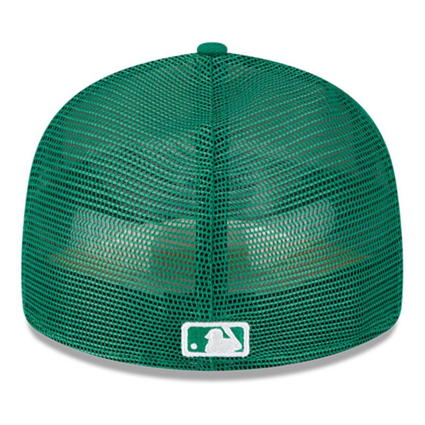 Oakland Athletics MLB White/Green Athletics 2023 On-Field Batting Practice Low 59FIFTY Fitted Hat