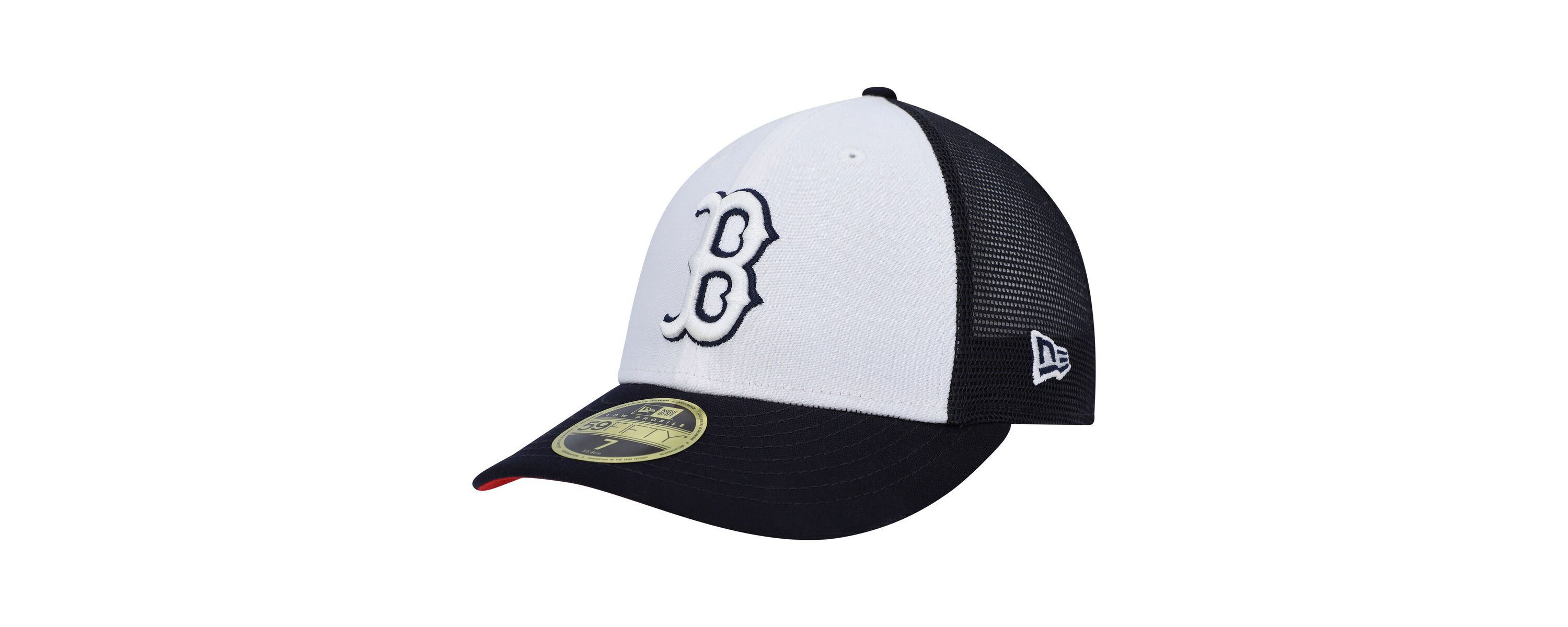 Boston Red Sox MLB White/Navy Boston Sox 2023 On-Field Batting Practice Low 59FIFTY Fitted Hat