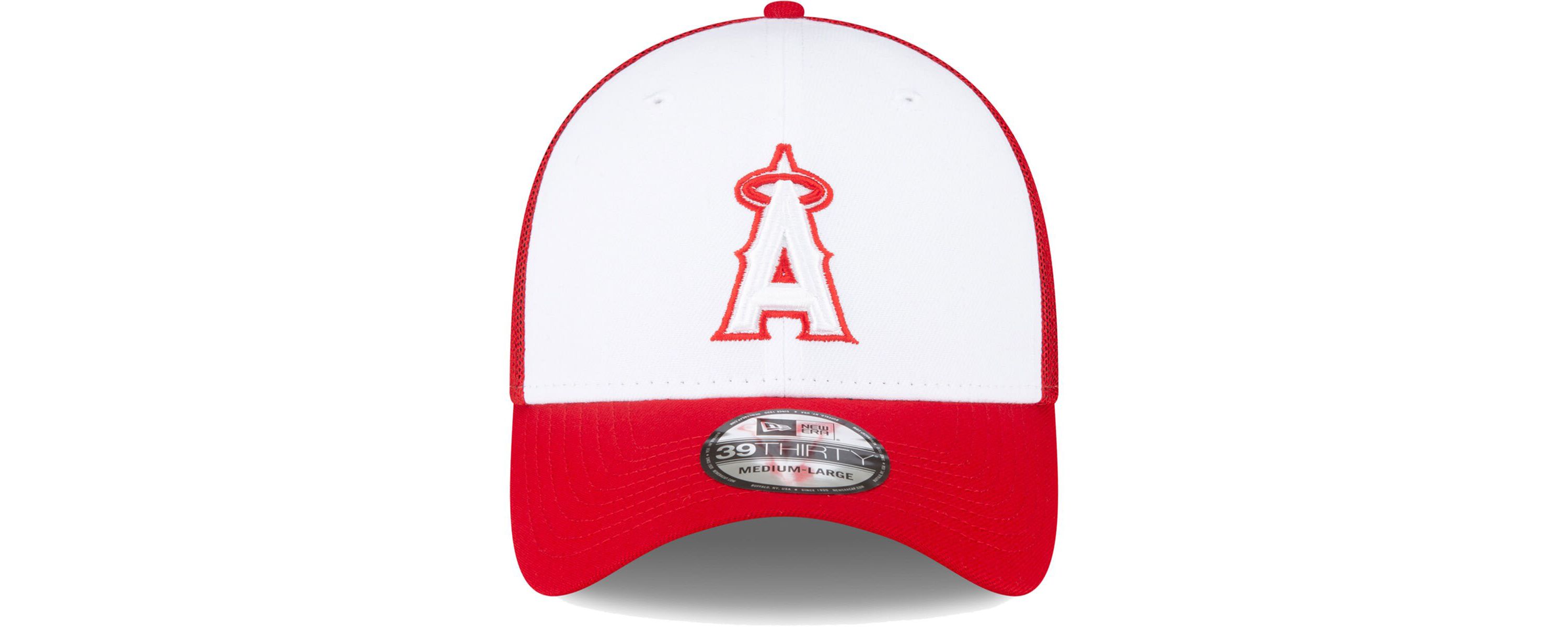 MLB Red/White Los Angeles Angels 2023 On-Field Batting Practice 39THIRTY Flex Hat