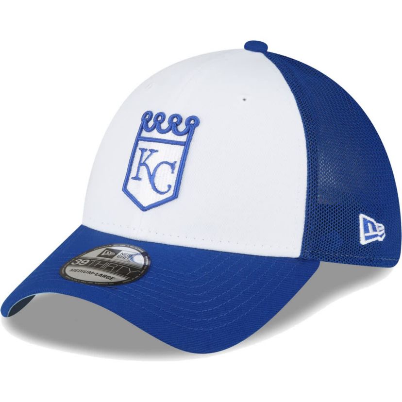 MLB Royal/White Kansas City Royals 2023 On-Field Batting Practice 39THIRTY Flex Hat