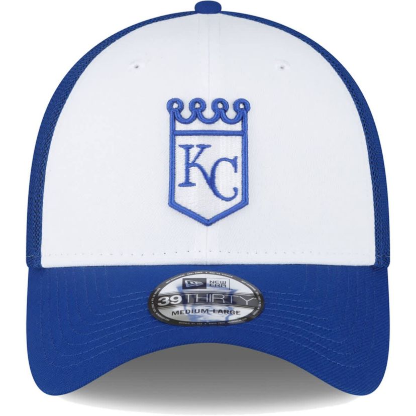 MLB Royal/White Kansas City Royals 2023 On-Field Batting Practice 39THIRTY Flex Hat