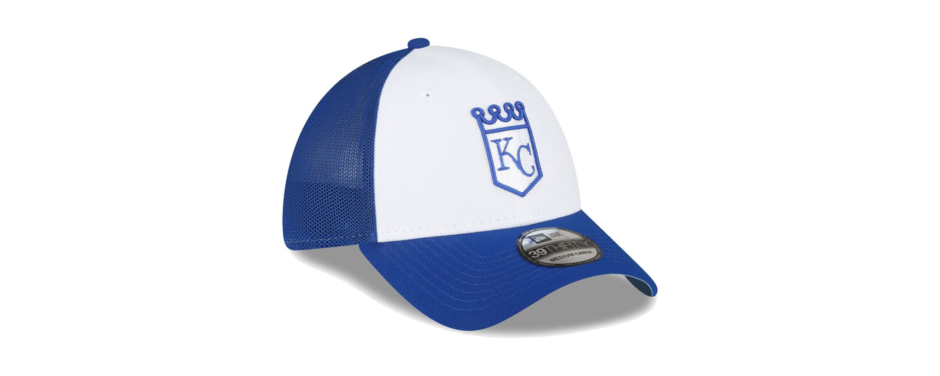 MLB Royal/White Kansas City Royals 2023 On-Field Batting Practice 39THIRTY Flex Hat