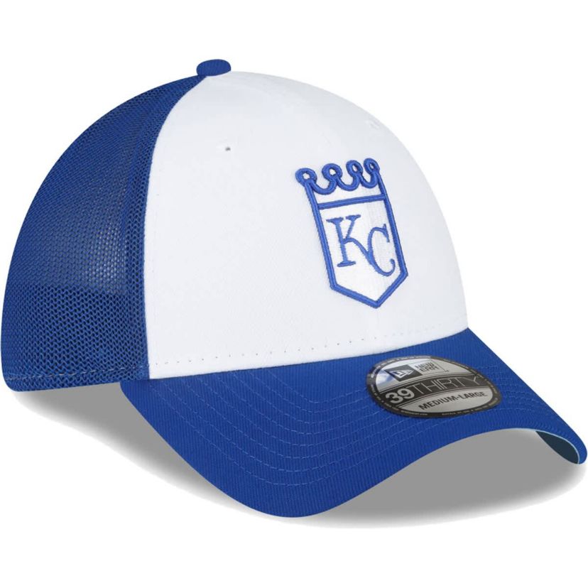 MLB Royal/White Kansas City Royals 2023 On-Field Batting Practice 39THIRTY Flex Hat