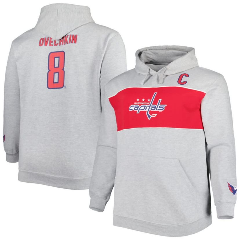 NHL Alexander Ovechkin Washington Capitals Big & Tall Player Pullover Hoodie