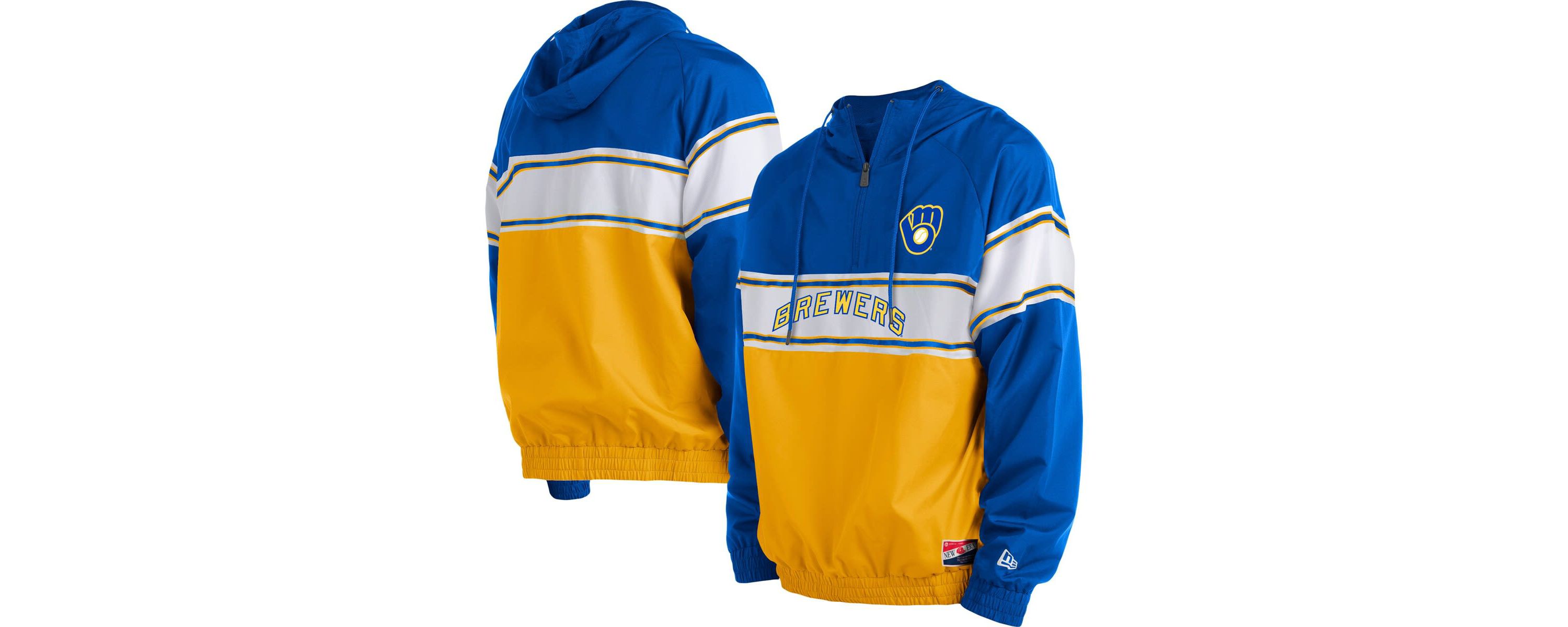MLB Milwaukee Brewers Ripstop Raglan Quarter-Zip Hoodie