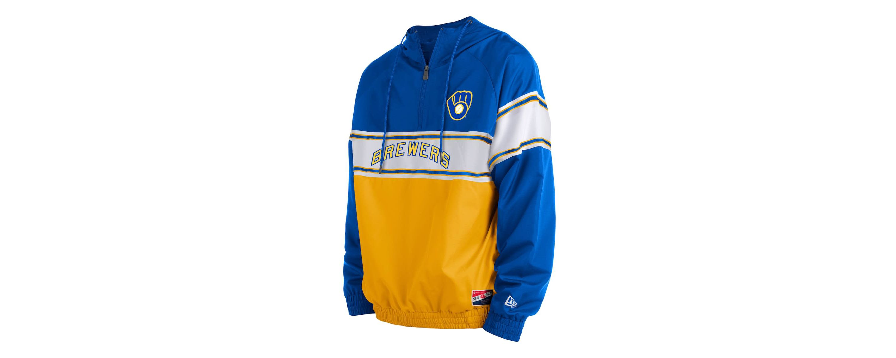 MLB Milwaukee Brewers Ripstop Raglan Quarter-Zip Hoodie