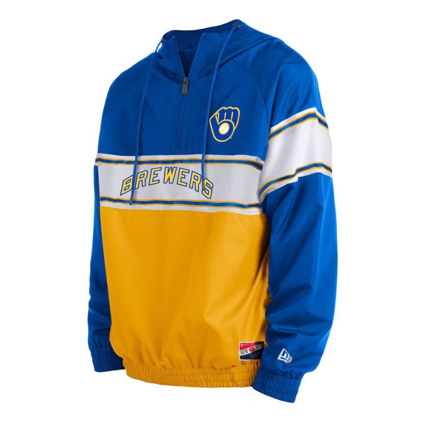 MLB Milwaukee Brewers Ripstop Raglan Quarter-Zip Hoodie