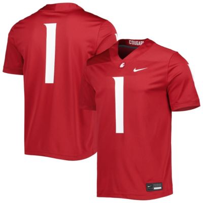 Men's NCAA Nike #1 Washington State Cougars Untouchable Football Jersey, Crimson, 3XL