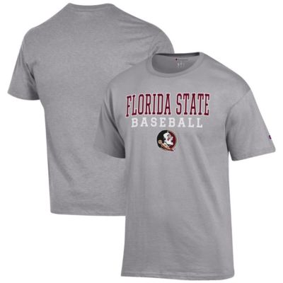 Champion Men's NCAA Florida State Seminoles Baseball Stack T-Shirt, Gray, 3XL
