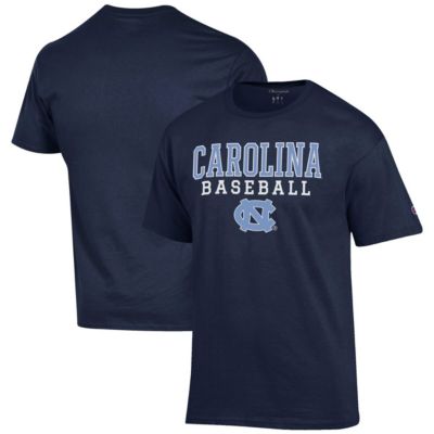 Champion Men's NCAA North Carolina Tar Heels Baseball Stack T-Shirt, Navy Blue, 2XL