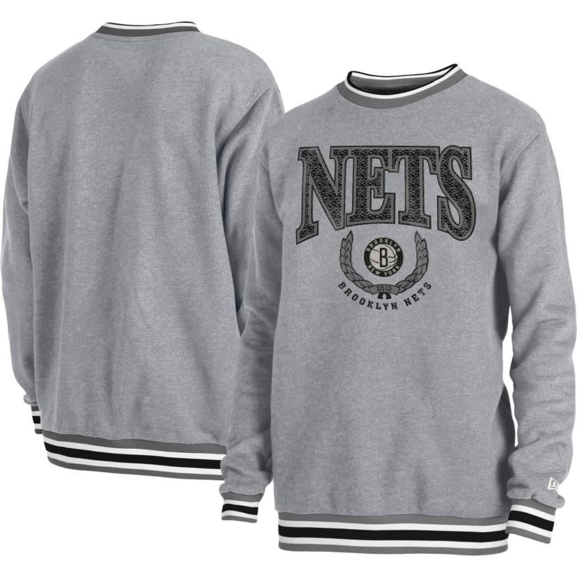 NBA Unisex Brooklyn Nets Vintage Throwback Crew Sweatshirt